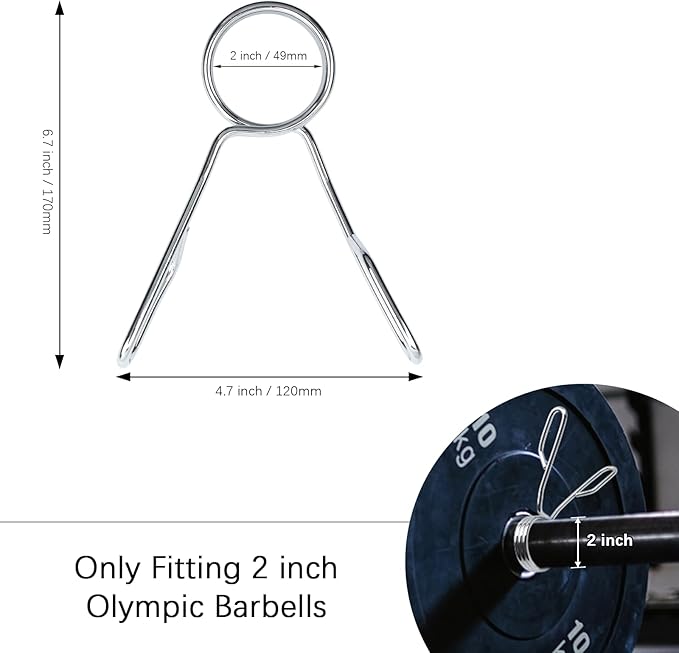 KoMvzyl 4 Pieces 2 Inch Dumbbell Spring Collars Barbell Clamps Locking Collars Clips for Weightlifting Exercise Fitness Training Supplies
