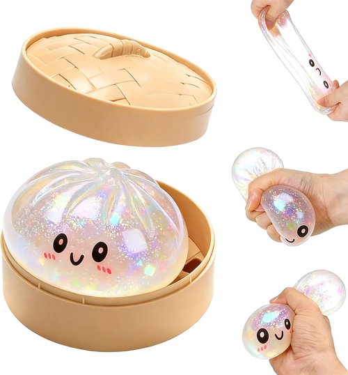 Glitter Dumpling - 2026 New Glitter Squishy Toy | Stress Relief & Anxiety Decompression Squeeze Toy