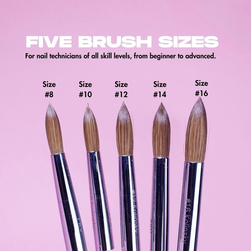 Kolinsky Acrylic Nail Brush #12 - 100% Pure Hair for Acrylic Powder & EMA Monomer | Professional Quality, Superior Liquid Retention