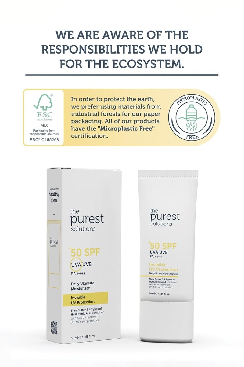 Invisible UV Protection Daily Moisturizer SPF 50+ | Hydrating Hyaluronic Acid & Shea Butter - Anti-Aging for All Skin Types (1.69 fl. oz)