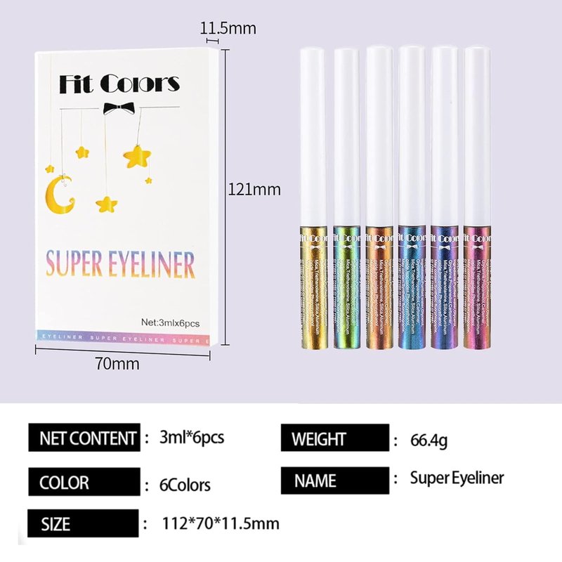 Chameleon Liquid Eyeshadow Set - 6 Metallic Glitter Shades | Long-Lasting Waterproof Multichrome Makeup
