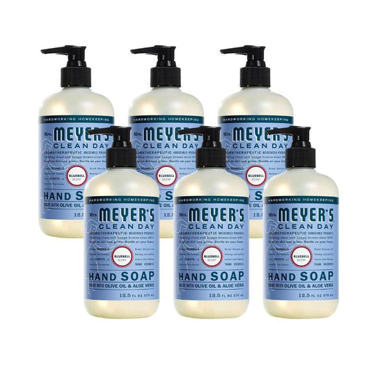 Mrs. Meyers Clean Day Liquid Hand Soap Hard 12.5 Oz Bluebell Scent Pump Dispenser (Pack of 6)