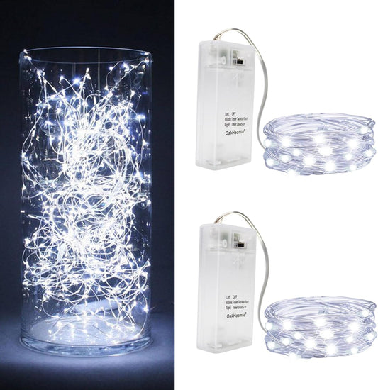 Oakhaomie LED Fairy Lights - 16ft 50 LED Twinkle String Lights with Timer | Waterproof for Indoor Decor