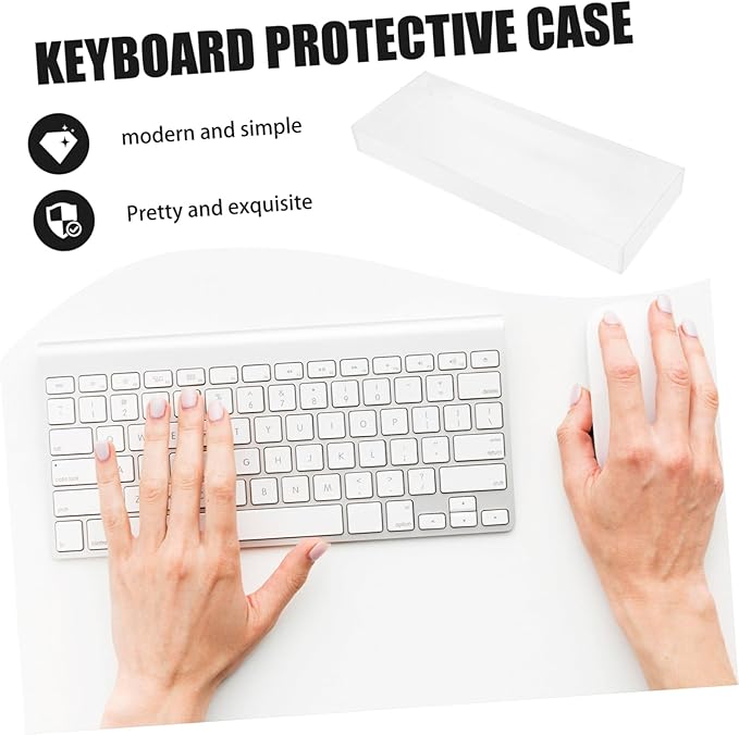 SHOWERORO Transparent Keyboard Dust Cover 18.89 Inch Waterproof Protective Case for Mechanical and Standard Keyboards Household Use Keyboard Protector