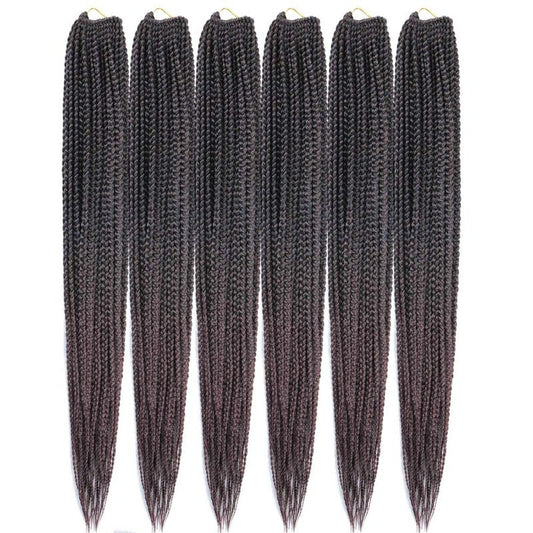 Medium Box Braids Crochet Hair - 30 Inch 3X Synthetic Braiding Extensions | 22 Strands, T1B/33 Color