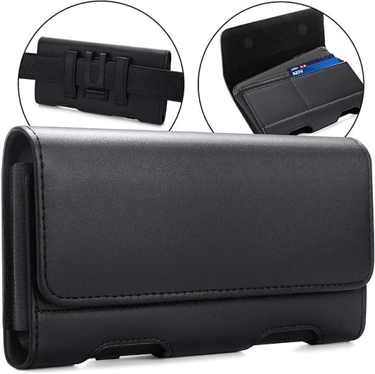 BECPLT for Samsung Galaxy S24+ S23+ S22+ 5G S23 FE 5G S21 FE 5G Holster Case, Galaxy S21+ 5G Leather Pouch Holster Case with Belt Clip Loops for Samsung Galaxy S20+ 5G S20 Plus S10 Plus S9 Plus -Black