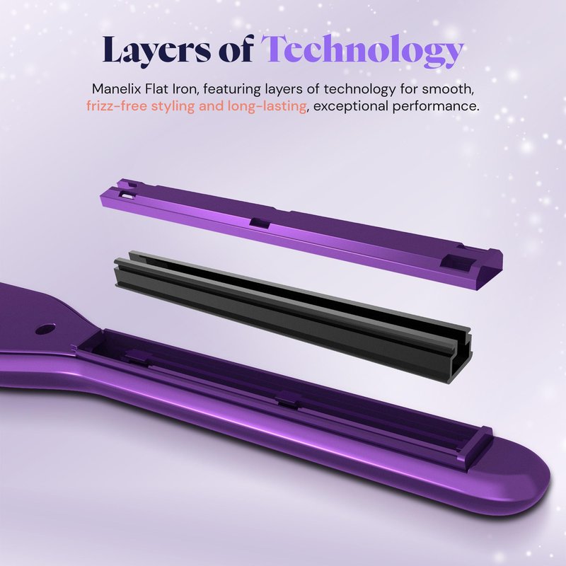 Manelix 0.3 Inch Super Slim Mini Flat Iron for Short Hair, Hair Straightener and Curler 2 in 1, Dual Voltage PTC and Ceramic Small Flat Iron