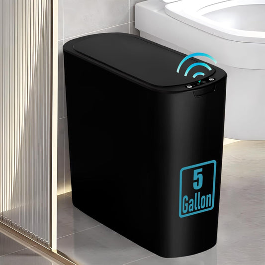 TIPGO 5 Gallon Motion Sensor Trash Can - Touchless Automatic Garbage Bin for Bathroom & Office (Black)