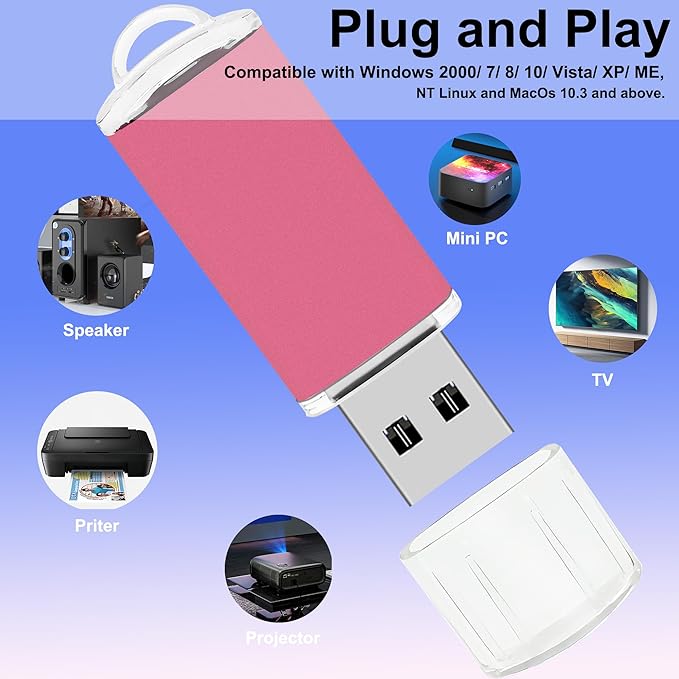 16GB USB Flash Drive 20 Pack Nicepicten FAT32 USB Thumb Drive Memory Stick Jump Zip Drive USB 2.0 Flash Drives 16GB with Lanyard & Label (Mixcolor)