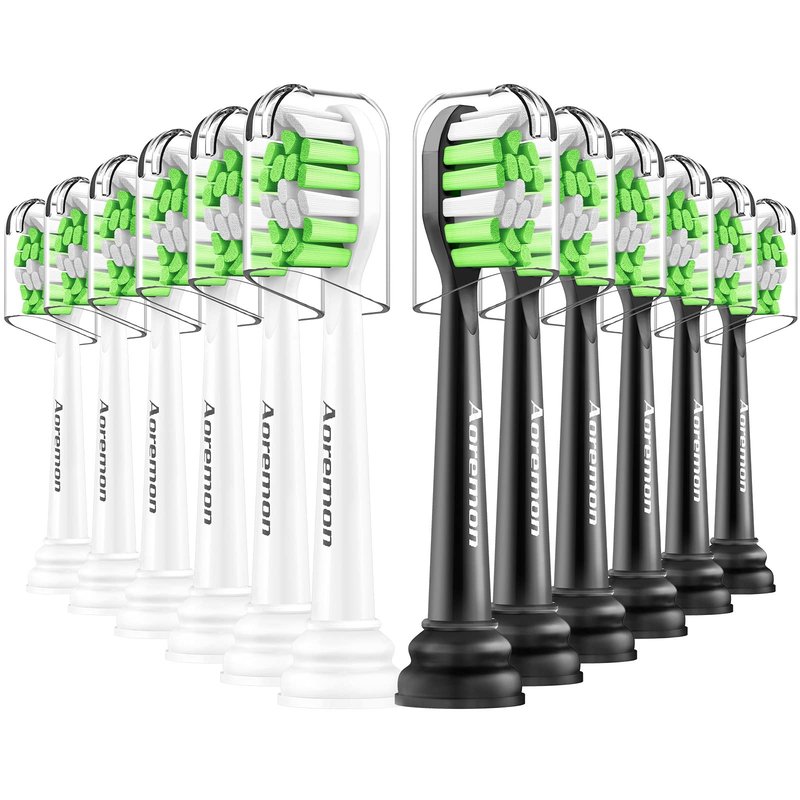 Aoremon Replacement Toothbrush Heads Compatible with Sonicare DiamondClean W C2 G2 W2 C1 C3 4100 5100 6100, 12 PCS Replacement Heads for Philips Sonicare Electric Toothbrush