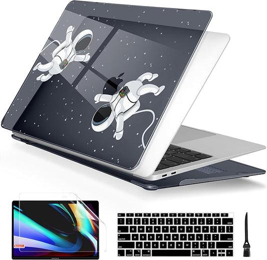 Batianda Case for M1 MacBook Air 13 Inch Model A2337 A2179 A1932 2021 2020 2019 Release,3D Painted Creative Series Design Hard Shell with Keyboard Cover & Screen Protector, Cosmonaut