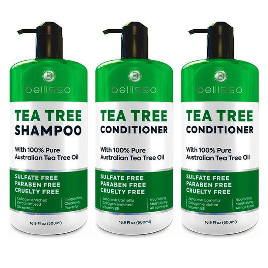 Tea Tree Oil Shampoo & Conditioner Set - Nourishing Hair Care | 16 Fl Oz