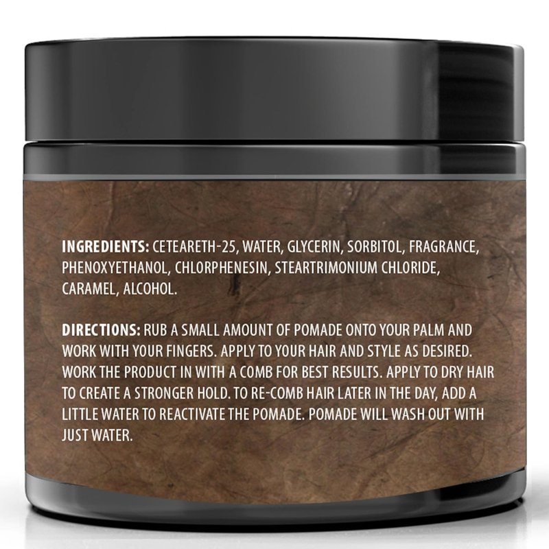 Viking Revolution Sweet Tobacco Hair Pomade - Extreme Hold Water-Based Hair Gel for Men | 4oz