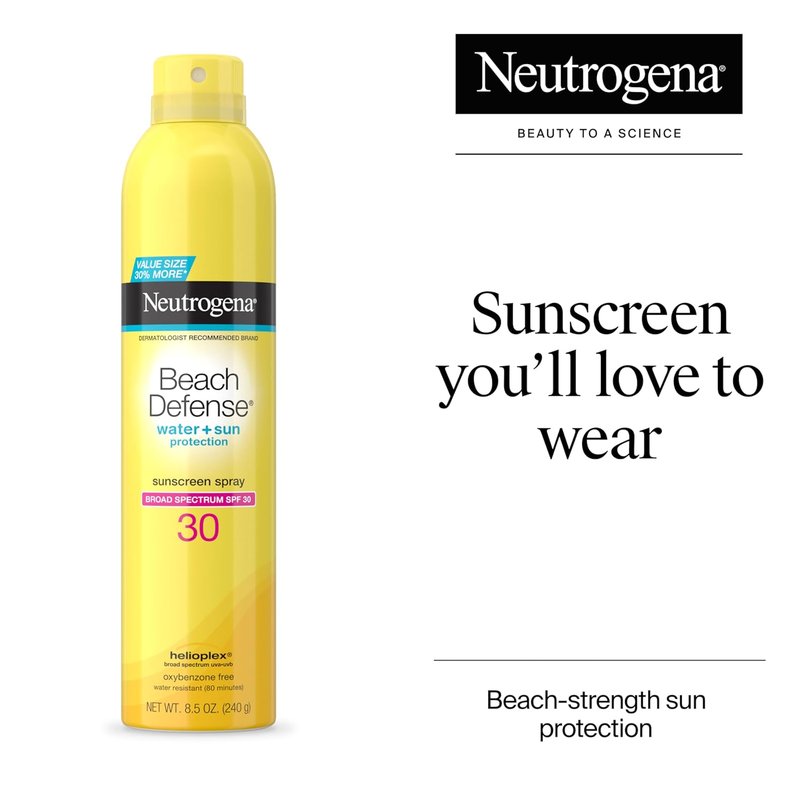Neutrogena Beach Defense SPF 30 Sunscreen Spray - Lightweight, Fast Absorbing, Oxybenzone Free | 8.5 oz