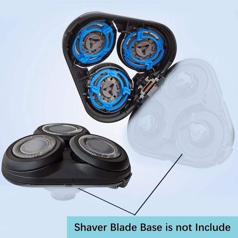 SH50 Replacement Shaving Head Compatible with Philips Series 5000 Razor Head, Only Fits for Round Shell Half Cutter-Head Models S5370/84, S5370/81, S5660/84, S5590/81, S5290/88, S5210/81