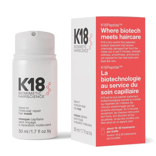 K18 Leave-In Molecular Repair Hair Mask - Revitalize Dry, Frizzy Hair | Fast 4-Minute Damage Recovery