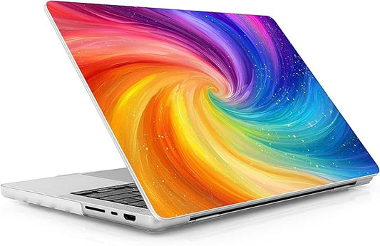 Lepeoac Case for MacBook Pro 16 inch Case 2026-2021 | M5 A3429 A3428 M4 M3 M2 M1 Pro/Max | Protective Hard Shell Laptop Cover with Screen Protector & Keyboard Cover | Swirling Rainbow