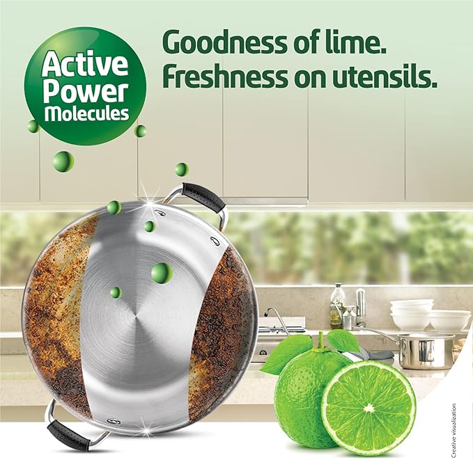 Pril Lime Liquid Dishwash Gel - 3L | Dish Cleaning Liquid Gel with German Technology - Active Power Molecules Leaves No Residue, Grease Cleaner For All Types of Utensils