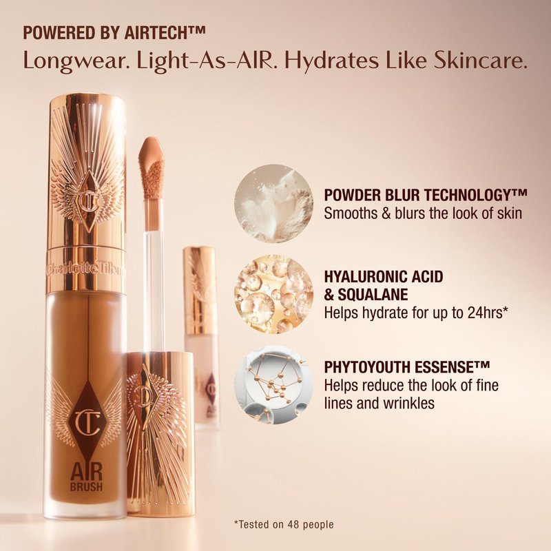 Charlotte Tilbury AIRbrush Flawless Blur Concealer - Concealer for Dark Circles, Blemishes & More - Hydrating, Full Coverage with a Natural Matte Finish - 5.5 Medium