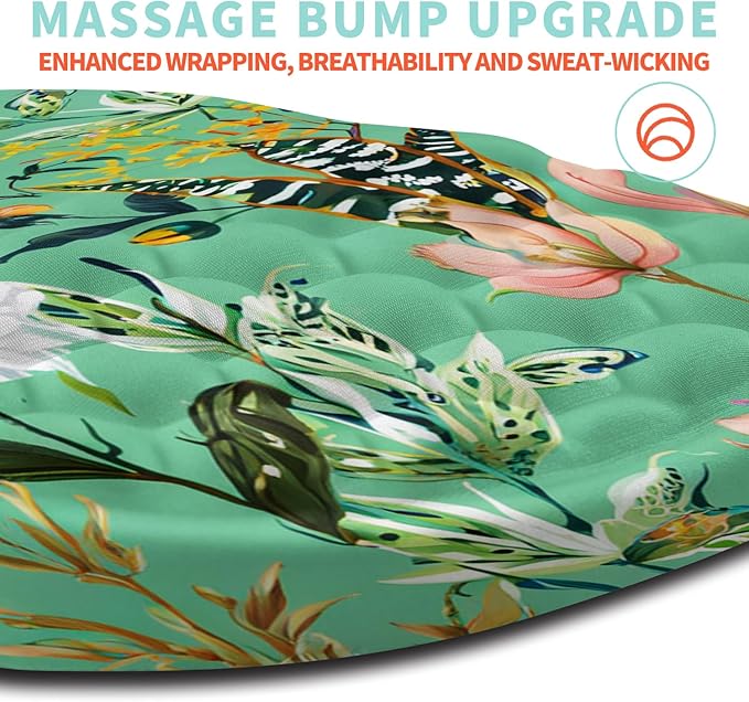 Kuosgm Ergonomic Mouse Pad Wrist Support with Memory Foam Massage Bulge, Carpal Tunnel Pain Relief Mousepad Wrist Rest for Mouse(12x8 inch, Pink Flowers)