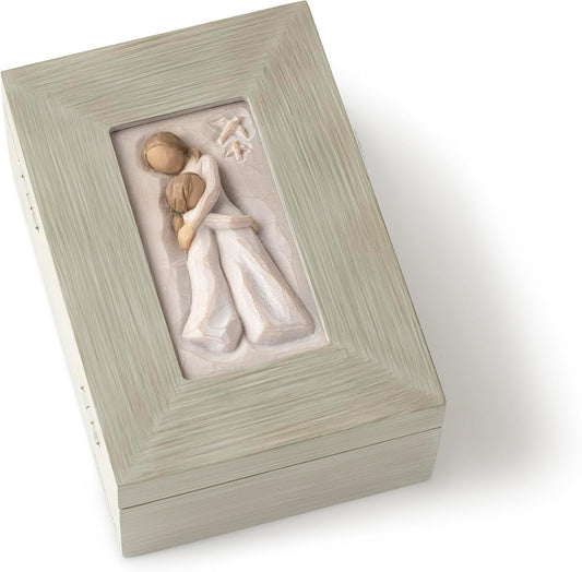 Willow Tree Memory Box - Mother and Daughter Sculpture with Jewelry Storage | Hand-Painted Keepsake