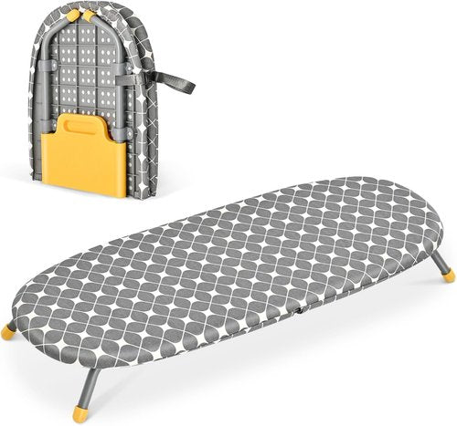 APEXCHASER Foldable Ironing Board - Portable Mini Iron Table with Heat Resistant Covers | Yellow