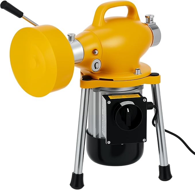 Portable Drain Cleaning Machine, 500w Auto Feed Electric Drain Cleaner Machine Auger Sewer Snake with 66 FT x 5/8" & 16 FT x 3/5" Steel Cables & 6 Cutters for Kitchen Bathroom 1.6"-4" Pipes