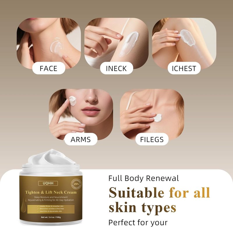Neck Firming Cream - Moisturizing Tightening & Lifting Formula | 3.4oz for Fine Lines & Sagging Skin