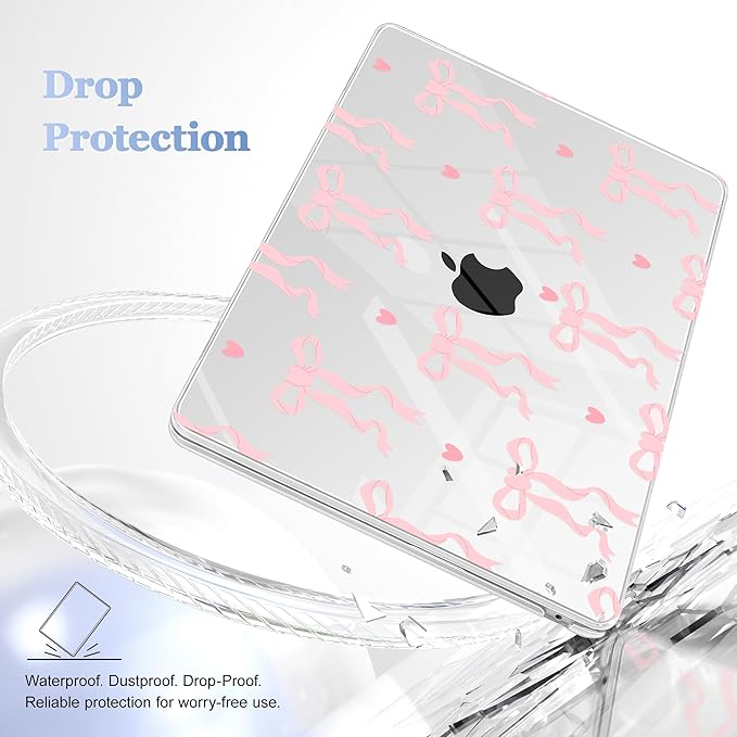 Lepeoac Case for 2026/2025/2024/2023 MacBook Air 15-inch Laptop Release M5 A3448 /M4 A3241 /M3 A3114 /M2 A2941, Stylish Protective Hard Shell Cover for MacBook Air 15.3 inch, Bow