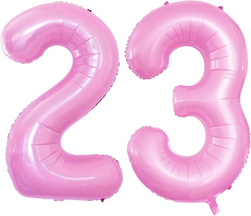 GOER Jumbo 42-Inch Number 23 Balloons - Light Pink Foil Helium Balloons for 23rd Birthday Party Decorations