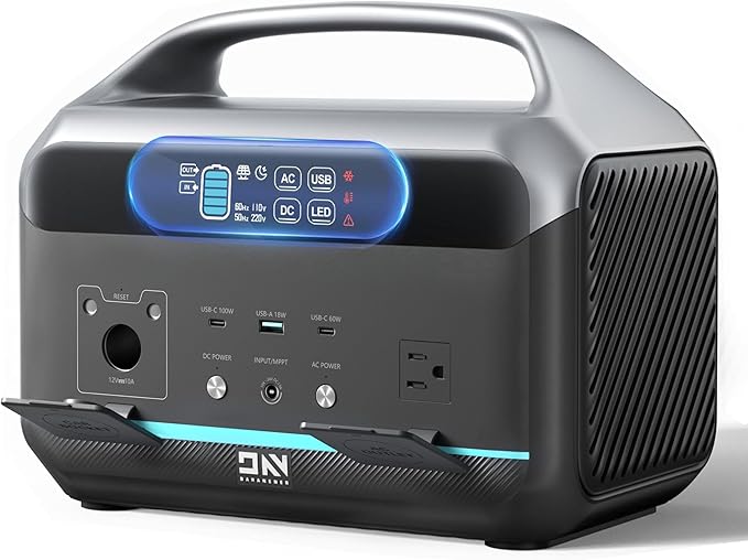 DaranEner Portable Power Station 600W(1200W Peak), 576Wh Solar Generator, LiFePO4 Battery 1.5Hour Fast Charging, Power Bank for Home & Emergency Backup, Hurricane, CPAP (Solar Optional)