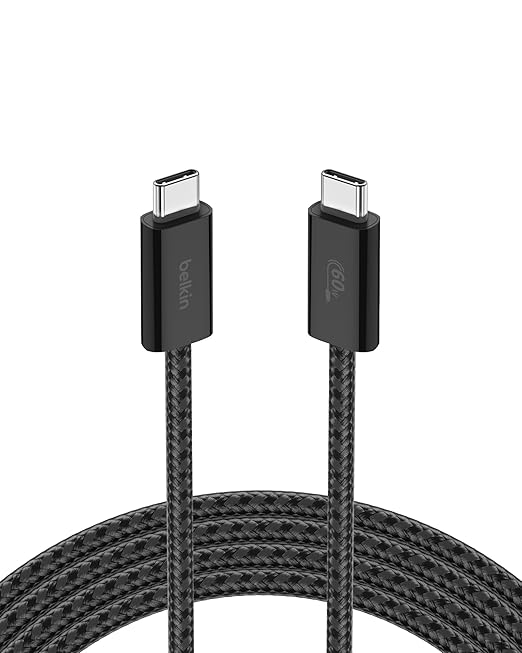 Belkin USB C to USB C Cable, 6.6ft, 60W - Type C Charger, iPhone Charger Cord, Soft, Braided, Flexible for iPhone 17, Galaxy S25, Pixel 10, Airpods, iPad Pro, Tablet & More, Travel Essentials - Black