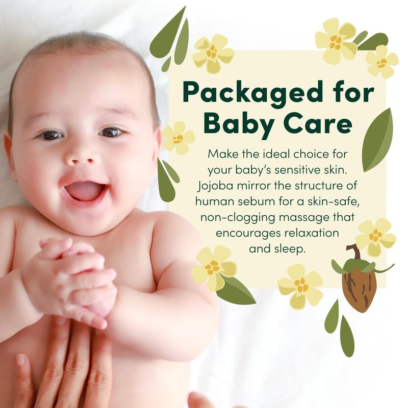 HobaCare Unrefined Jojoba Oil for Skin Care, Hair, Beard Conditioning, Scalp Massage - 100% Pure Carrier Oil for Perfume or Soap Making - Natural, Vegan, Hexane Free, Long Shelf Life (32 oz)
