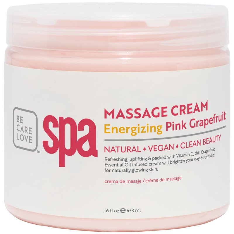 BCL SPA Massage Cream - Body Lotion & Body Cream with Organic Pink Grapefruit, Shea Butter, Aloe Vera, Vitamin E, Argan, and Almond Oils - Nourish & Revitalize skin. Home/Professional use 16 fl oz