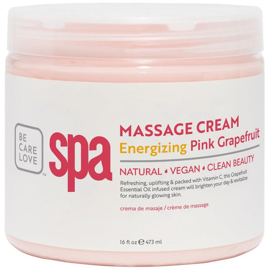BCL SPA Massage Cream - Body Lotion & Body Cream with Organic Pink Grapefruit, Shea Butter, Aloe Vera, Vitamin E, Argan, and Almond Oils - Nourish & Revitalize skin. Home/Professional use 16 fl oz