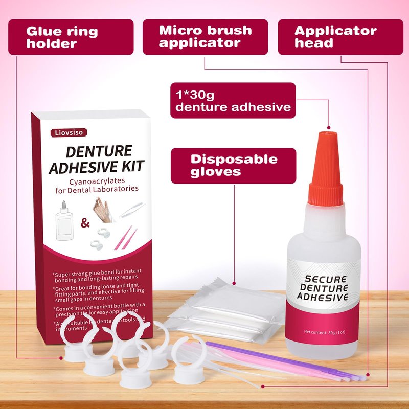 Dental Lab Instant Bonding Dental Glue (1oz), Repair Cracks & Secure Loose Teeth, Experience a Secure Bond That Lasts from Days to Weeks