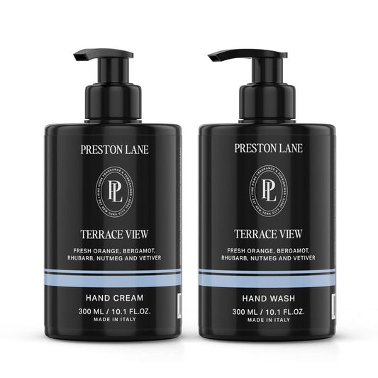 Preston Lane Hand Soap & Lotion Set, Terrace View Scent â Hydrating Hand Wash and Moisturizing Hand Cream Duo | Clean Ingredients, Vegan & Cruelty Free Bathroom and Kitchen Essentials Gift Set