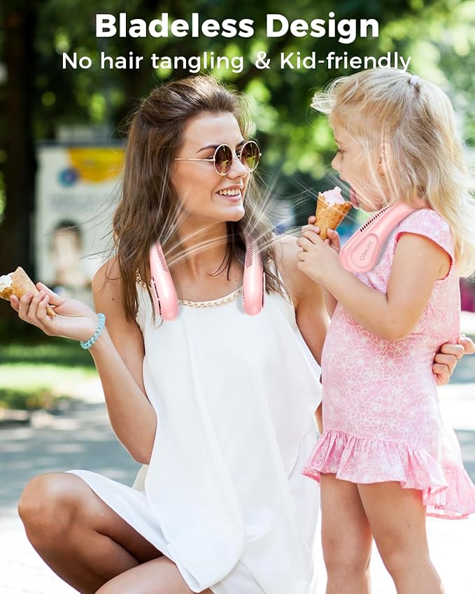 Portable Bladeless Neck Fan, Mothers Day Gifts for Mom Women Hot Flash, Birthday Gift for Men Dad Father Teacher, Wearable Cooling Fan Rechargeable for Camping Travel Beach Golf Cruise Essentials 2026