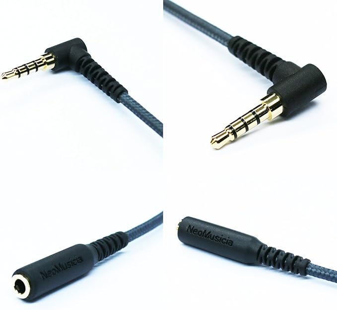 KetDirect 150cm(4.5ft) Right Angle 4 Pole 3.5mm 1/8 inch Male to 4 Pole 3.5mm 1/8 inch Female Stereo Audio Headphone Earphone Extension Cable Adapter Cord Tangle-Free Braided Wire