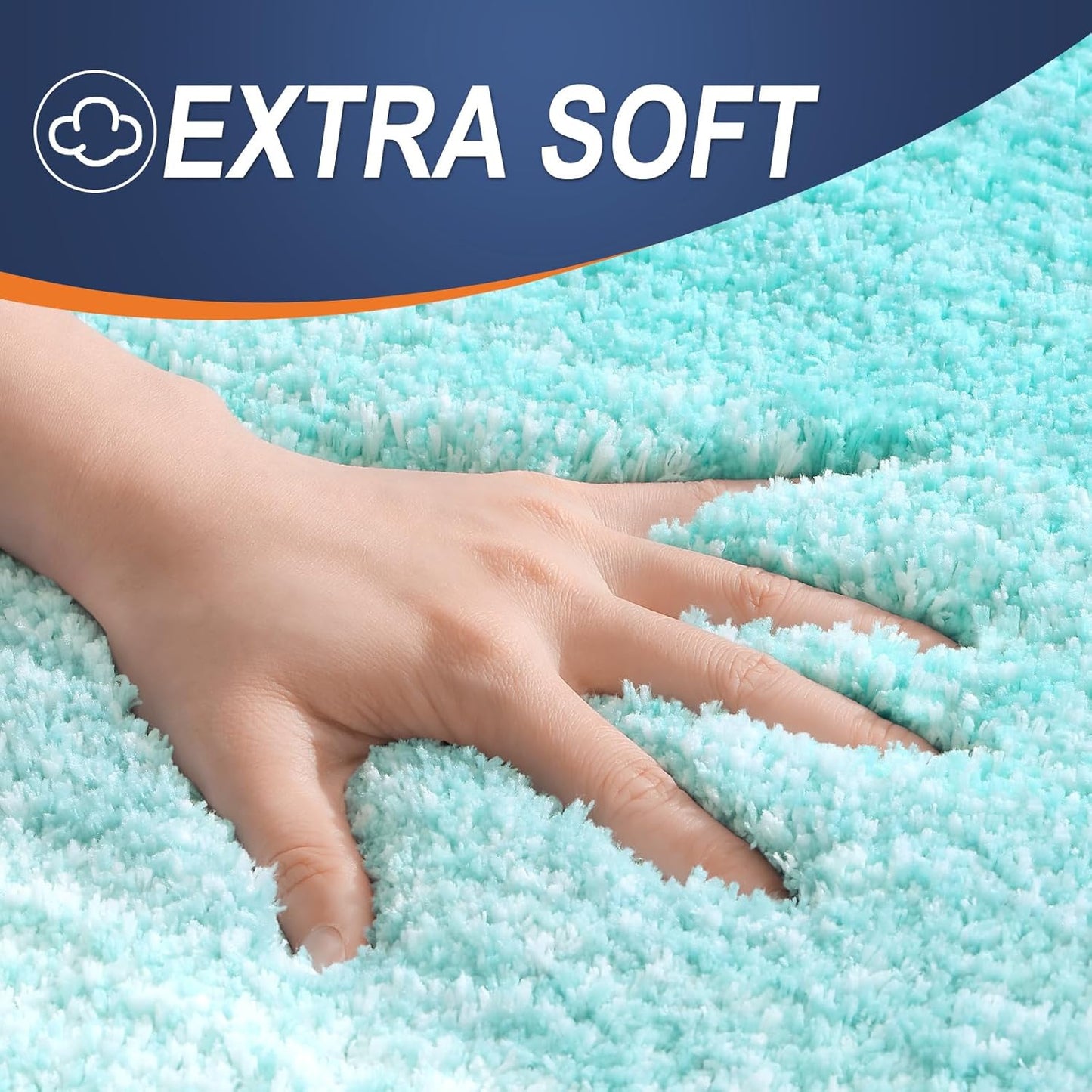 OLANLY Bathroom Runner Rug - Extra Soft Microfiber Mat 70x24 | Quick Dry, Washable, Teal Color