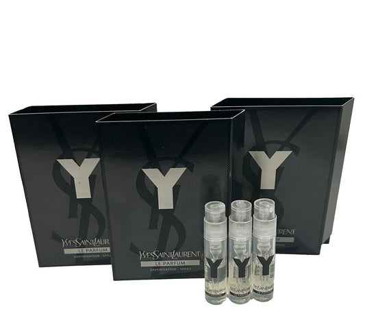Yves Saint Laurent YSL Y LE PARFUM Men Sample Perfume Spray Trial Size Partially Filled Vials 1.2 ml / 0.04 fl oz (set of 3)