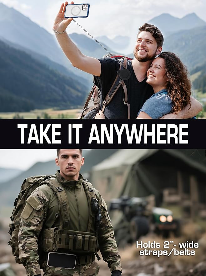 EralcNa Magnetic Belt Clip Universal Wrist/Backpack Phone Holder Mount for Running Hiking Traveling Tactical Gear Plate Carrier Accessories
