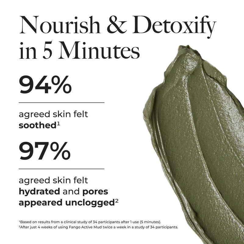 Borghese Advanced Fango Active Mud Mask for Face and Body - Exfoliating to Purifying Face Mask with Bentonite Clay & Hyaluronic Acid For Normal, Combination & Oily Skin, 7.5 Ounce