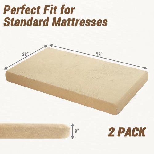 Bailix Heavyweight Muslin Baby Crib Sheets - 2PCS 52"x28" Neutral Fitted Crib Sheets for Boys Girls, Breathable Soft 100% Organic Cotton Standard Baby Mattress Sheet (Cream, Coffee)