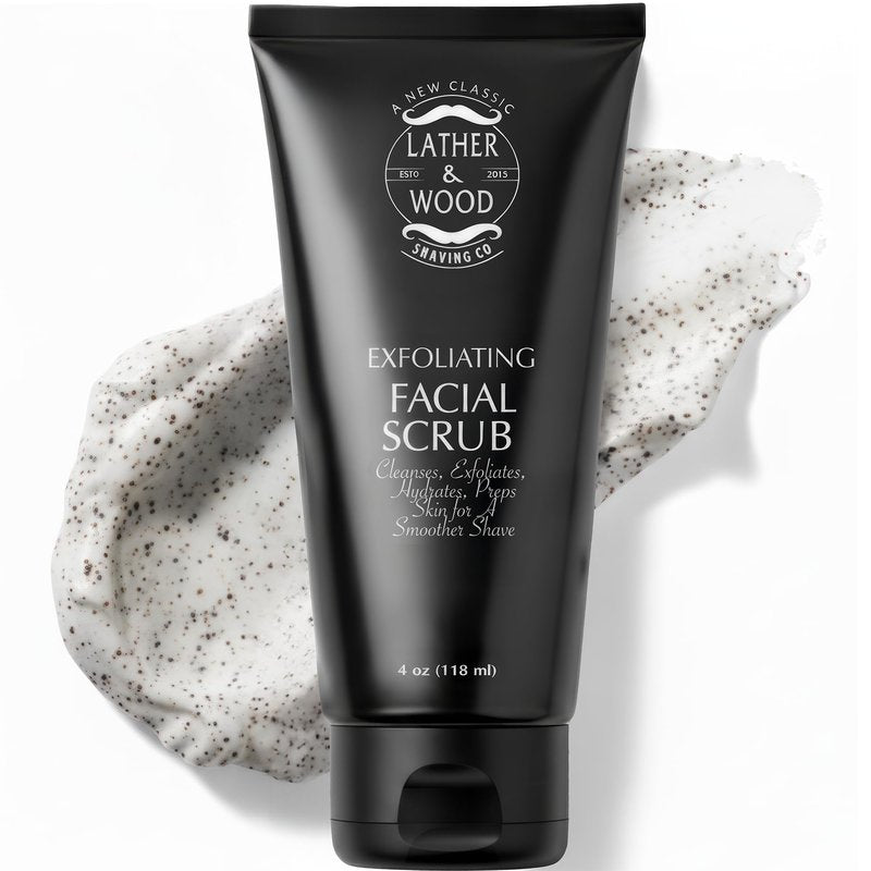 Best Face Wash for Men - Lather & Wood's Face Scrub - Luxurious Exfoliating Facial Wash for the Men. 4oz