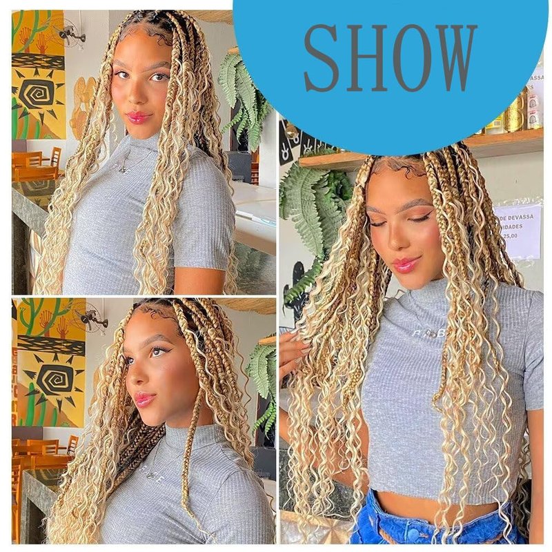 #613 Blonde Human Braiding Hair Deep Wave Bulk 24 24 24 Inch Honey Blonde Deep Wave Braids Human Hair Extensions Unprocessed Virgin Remy Hair 3 Bundle 50 Gram Per Bundle