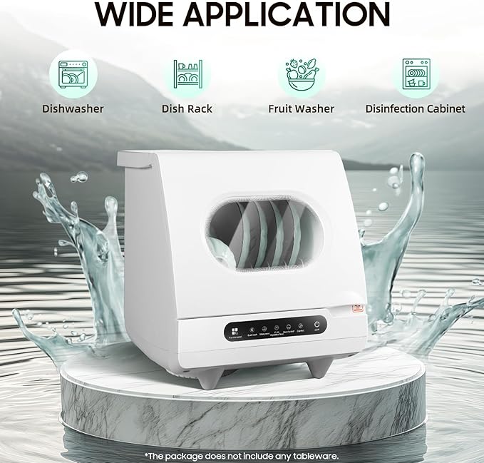 Portable Countertop Dishwasher Dishwasher Compact with 5 Intelligent Washing Functions Counter Top Dishwashers for Knives, Forks, Spoons, Chopsticks