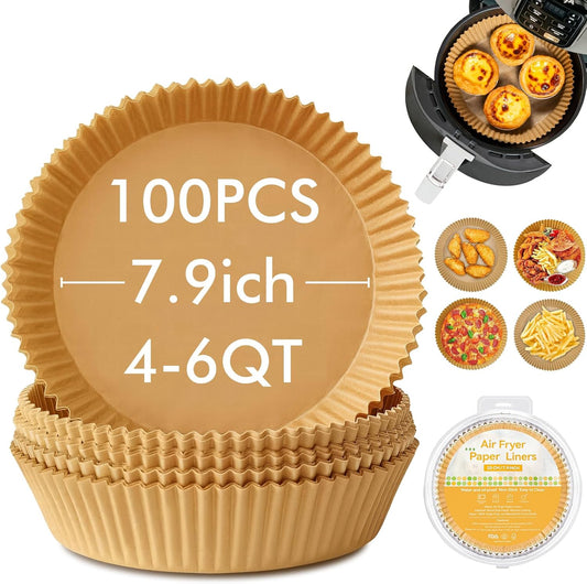 Ninja 100PCS Non-Stick Disposable Parchment Paper - Easy Clean for 8-Inch Air Fryers | Compatible with AF101, AF150 XL, AF161