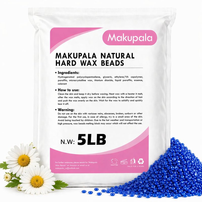 3lb Hard Wax Beads Bulk, Hypoallergenic Brazilian Waxing Bead, Unscented Sensitive Skin Stripless Wax Pellets, Coarse & Fine Hair Removal Wax Refill for Body, Face, Bikini Line, Underarm, Chest, Legs