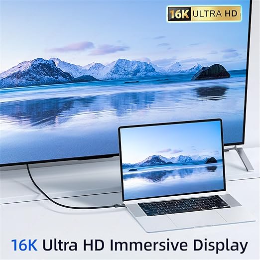 JEYI 80Gbps Cable Compatible with Thunderbolt 5 1m/3.3ft 80Gbps,120Gbps Bandwidth 16K/Dual8K,Multi-Screen Display,240W Fast Charging TB5,USB4/3/2,for iPhone 15/16,MacBook Pro/MacBook Air M3/iMac